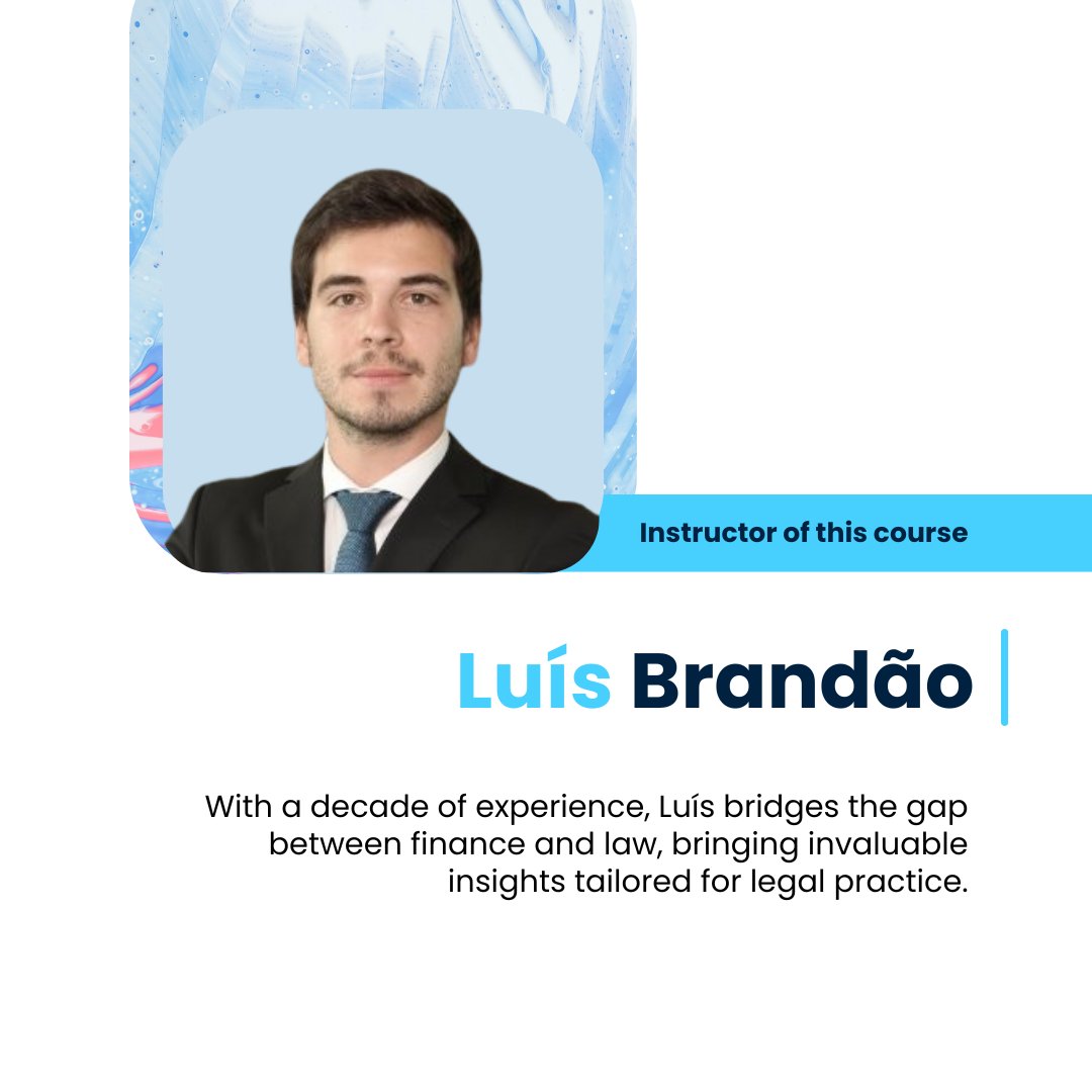 lexstream_io's tweet photo. Law meets finance in our course 'Introduction to Corporate Finance for Lawyers.'

Guided by Luís Brandão, a seasoned Financial Consultant with over a decade of experience, including 5 years working closely with lawyers, this course breaks down core financial concepts tailored for legal professionals, making it easier to navigate complex client cases and financial negotiations with confidence.

A must for any lawyer looking to elevate their practice with essential finance insights.

Check it now!
https://t.co/PsLlPiOg73

#TheLegalPlace #LegalEducation