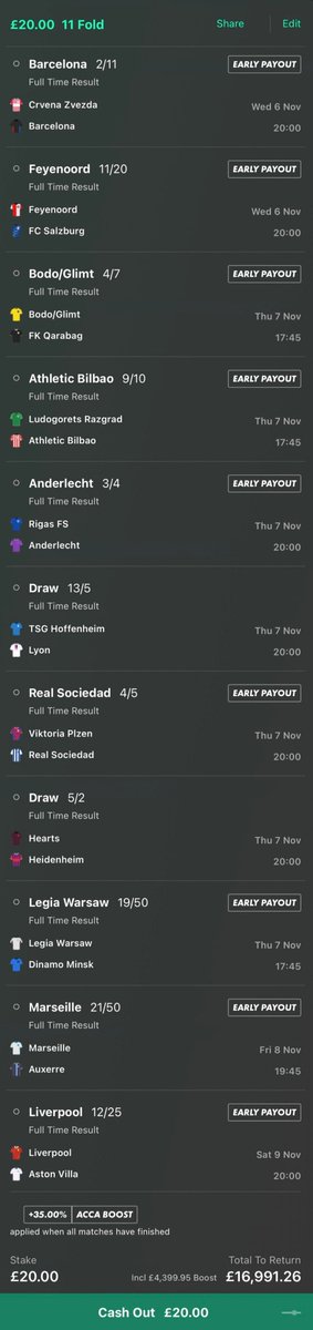 EmilyTaylorTips's tweet photo. £20 INTO £17,000 😍

MIDWEEK ACCA ⚽️

If this wins I'll give £1,000 to 2 people who ♥️ this tweet!

BRING IT ON 🤝 https://t.co/quVKVNqtcz