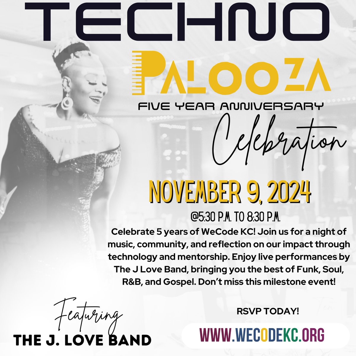 wecodekc's tweet image. We’re turning 5! 🎉 Celebrate with us at the WeCodeKC Anniversary on Nov 9. Live music, community, and tech inspiration await. RSVP today at linktr.ee/wecodekc  #WeCodeKC #Anniversary #TechEven