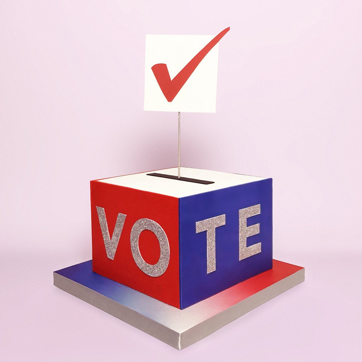 This cute ballot box cake is a reminder to cast your vote today!

#2024 #cake #vote #election #cakeoftheday