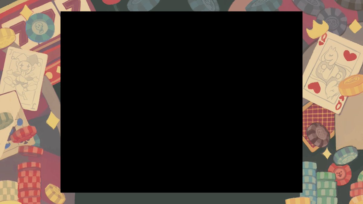 DailyDeltarune's tweet photo. Lancer, C. Round, and Jevil all have cameos in the casino themed border that is exclusive to the Xbox One version of Undertale.

#Deltarune #Undertale #Lancer #CRound #Jevil https://t.co/T9dgVjPNUF
