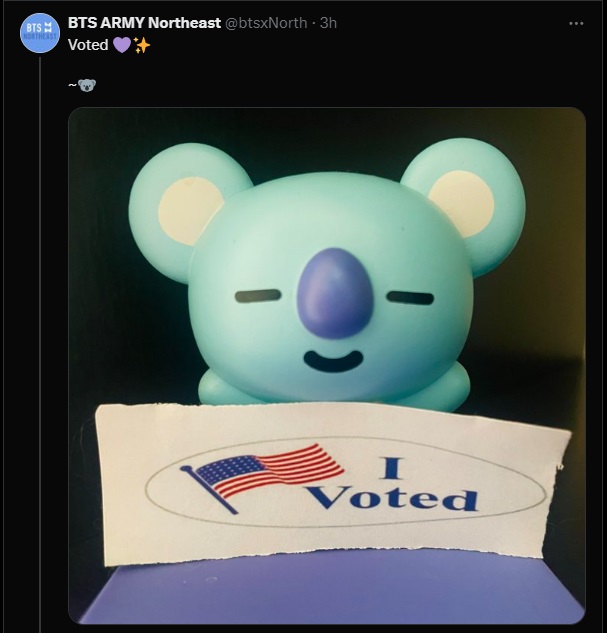 BTSx50States's tweet image. US BTS ARMY share your 'I voted' stickers so we can celebrate with you! And so we can see all the pretty and diverse states we have! 😍 🇺🇸

#BTSARMY #ARMYRocksTheVote #IVoted