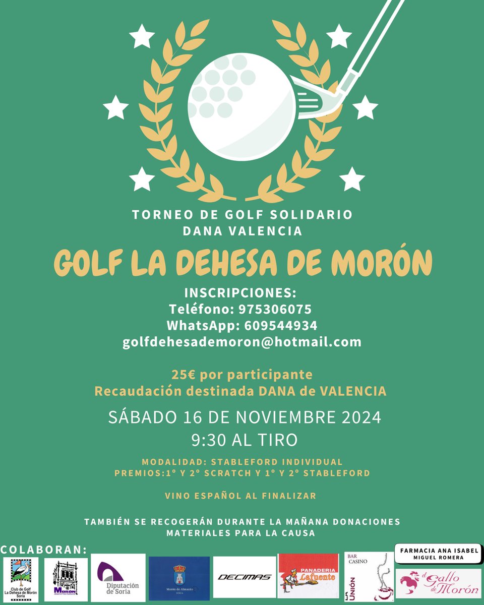 Torneo de Golf solidario con la DANA de Valencia
