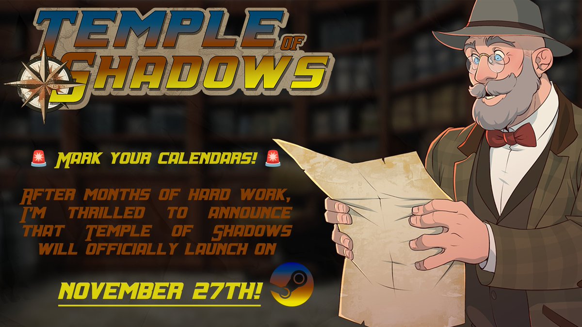🚨 Temple of Shadows Launching November 27th! 🚨

Exciting news: Chapter 1 will be FREE 🗿✨ Dive into the mystery, face the darkness, and uncover ancient secrets without cost.

Don’t miss out — Wishlist it now on Steam and be ready for launch day! 🔗 #indiedev  #IndieGame