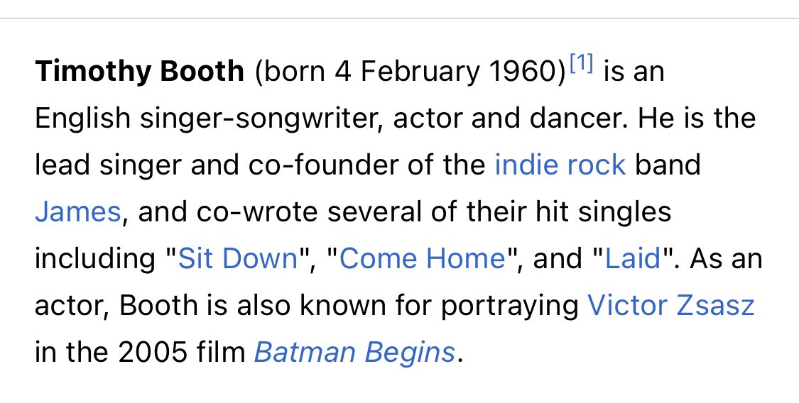 Tim Booth was in Batman? Wot?