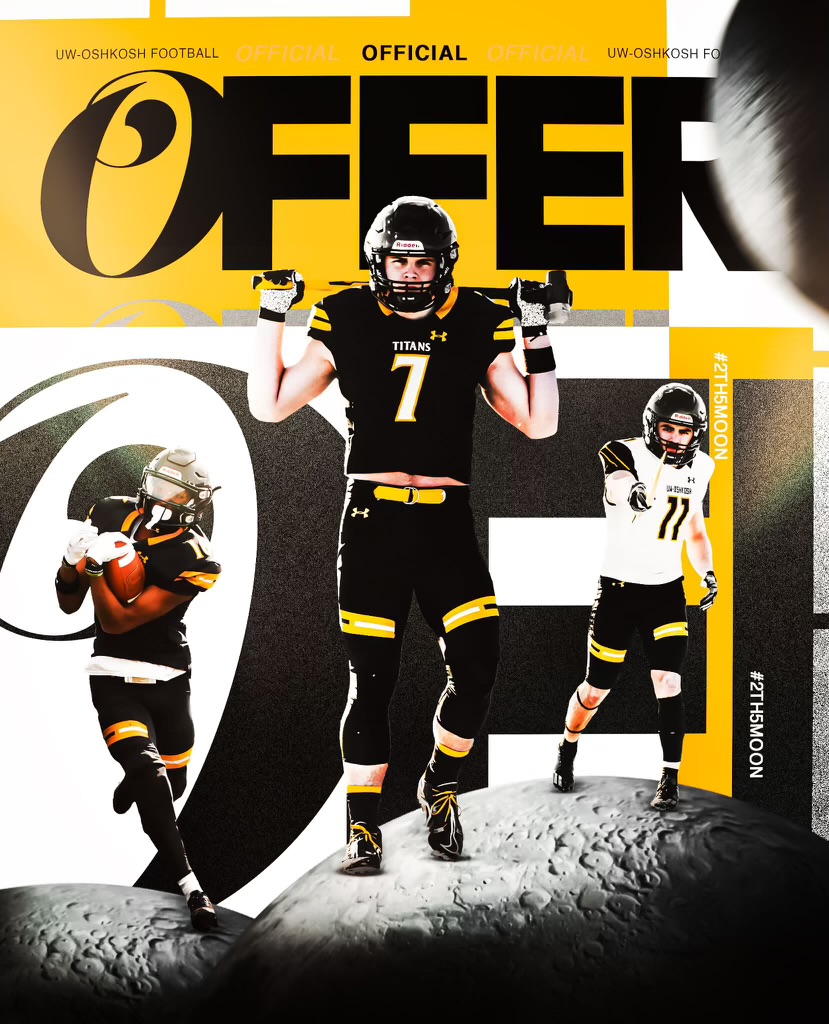 After another great talk with coach last night.. Excited to have been offered the chance to keep playing football at the University of Wisconsin -Oshkosh !
<a href="/UWOFootball/">UW-Oshkosh Football</a> <a href="/jaglabeans/">Alex Jagla</a> <a href="/VJA_FOOTBALL/">Andrew Football</a> <a href="/CoachLew_66/">Adam W. Lewandowski</a>