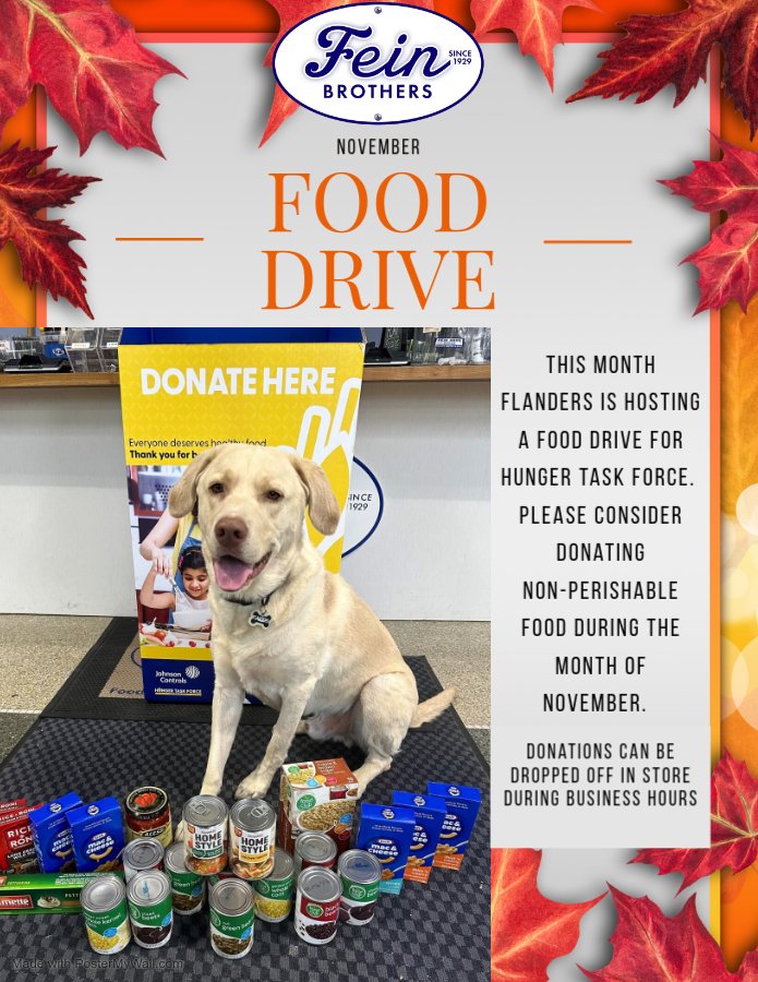 Instead of a deal this month, Flanders is hosting a food drive to benefit <a href="/hungertaskforce/">Hunger Task Force</a>! 
Stop in with a food donation and say hi to Flanders throughout the month of November.