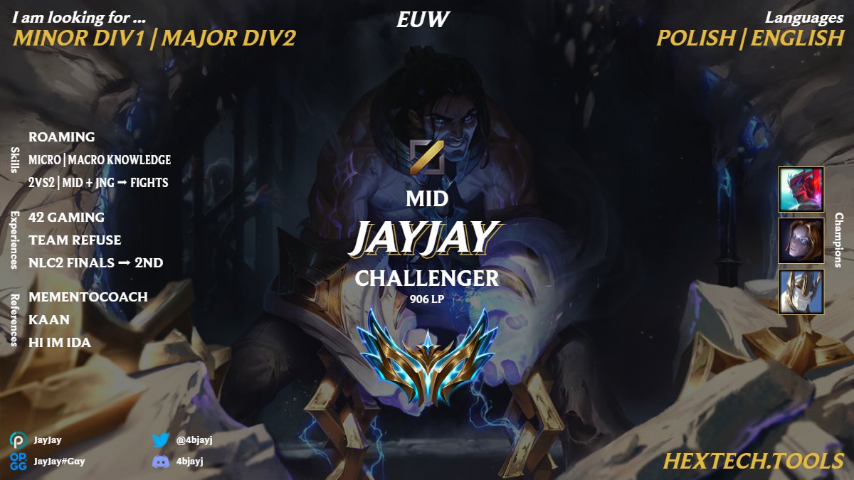 JayJay (@4b_jayj) on Twitter photo After parting ways with <a href="/Team_Refuse/">Team Refuse</a> this winter, I'm excited to continue my journey and am now LFT for 2025.
Primarily seeking opportunities in ERL1 minor or ERL2.
DMs are open for any questions or interest!
❤️&🔁 appreciated. After parting ways with <a href="/Team_Refuse/">Team Refuse</a> this winter, I'm excited to continue my journey and am now LFT for 2025.
Primarily seeking opportunities in ERL1 minor or ERL2.
DMs are open for any questions or interest!
❤️&🔁 appreciated.