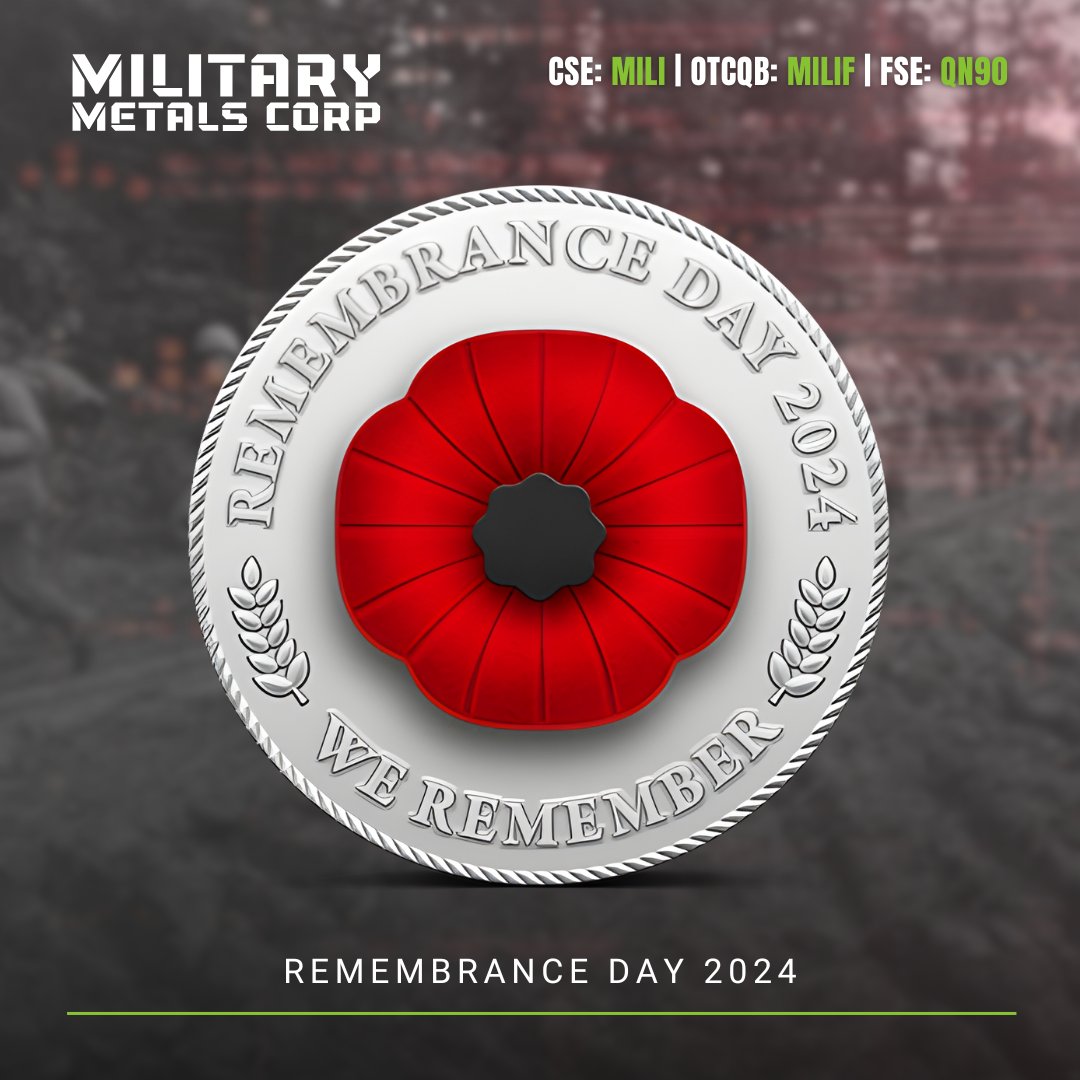 This Remembrance Day, we honor and remember the brave men and women who served and sacrificed for our freedom. 

🇨🇦 Donate with <a href="/LNFCanada/">The Legion National Foundation</a>: bit.ly/3YTEIc0
🇬🇧 Donate with <a href="/PoppyLegion/">Royal British Legion</a>: bit.ly/3YAUV4v

( 🇨🇦 $MILI.CN | 🇺🇸 $MILIF | 🇩🇪 QN90)

#LestWeForget
