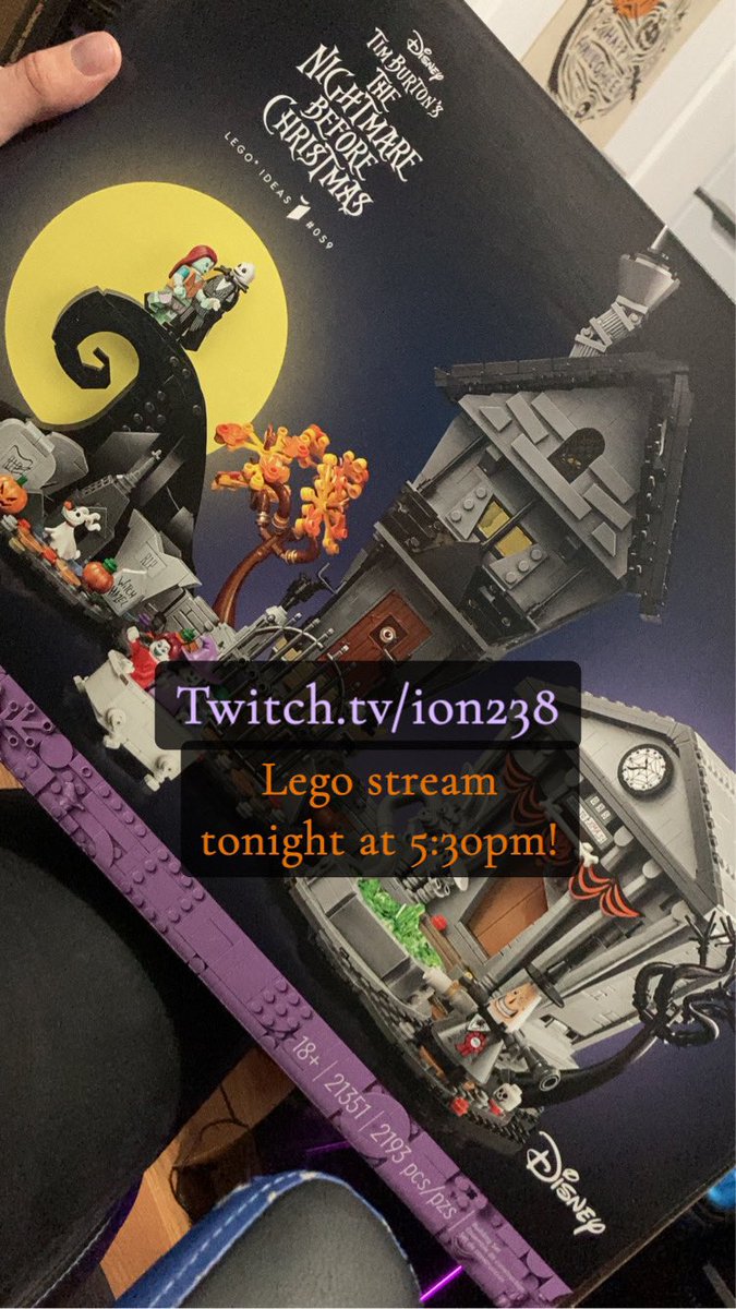 Ion238's tweet photo. Having a chill Lego stream today because the election is stressful. Come hang out at 5:30pm on https://t.co/4OZyghIIFv 😃😃
#nightmarebeforechristmas #lego #legobuilder #buildinglego #streaming #twitch #twitchstreamer #twitchaffiliate https://t.co/qOtX1DzWE9