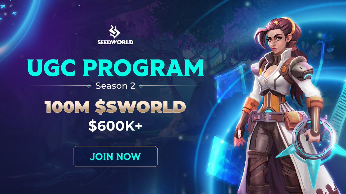 Season 2 of the UGC Program is live for those who stake $SWORLD. 

If you want to grow the Seedworld community with us and get rewarded for that, we are awaiting you.

Join our Telegram group and visit the missions section for more info, link in bio!🌱