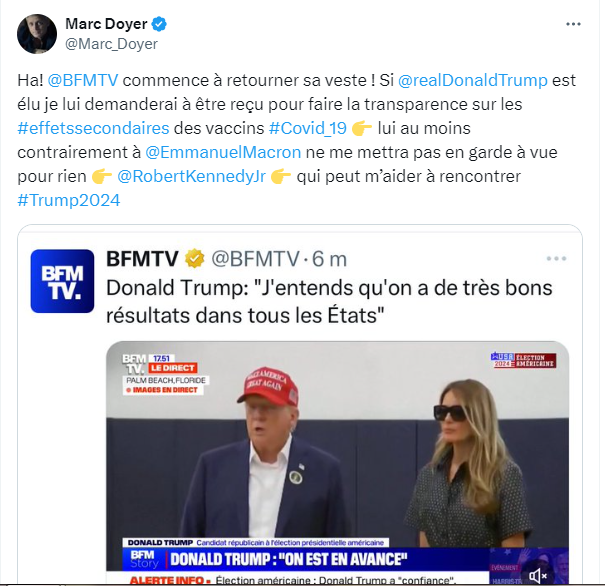 ComploploWatch's tweet photo. Qui aide le veuf à #Mauricette infidèle ? Qui pistonne l'abruti #Doyer (@Marc_Doyer) pour une rencontre avec #Trump ?😂😂😂
Arrêté pour détention de 13 armes illégales, t'es en bon chemin, Marc. Insulte ton juge et vas en taule direct. Et hop... : tu sera face au gros orange !🤫 https://t.co/Pr11xywv4X