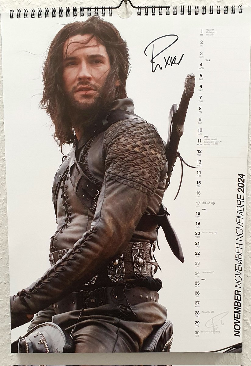 November....and the new calendar page...with Tom's autograph from CR9 
#TomEllis