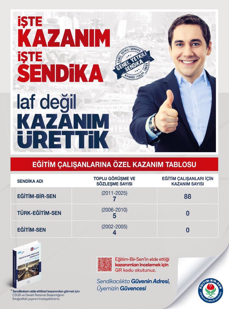 Sendikal hamaseti ve esareti bitiren, kazanım sendikacılığını getiren hareketiz.

İyi ki Eğitim-Bir-Sen var!

İyi ki Memur-Sen var!
“𝗘𝗺𝗲𝗸 𝗠𝘂̈𝗰𝗮𝗱𝗲𝗹𝗲𝗺𝗶𝘇𝗹𝗲 𝟭𝟬𝟬𝟳 𝗞𝗮𝘇𝗮𝗻ı𝗺”
▪️ memursen.org.tr/yayinlar/kitap…
▪️ebs.org.tr/storage/public… 
<a href="/_aliyalcin_/">Ali YALÇIN</a>  <a href="/AbdullahCati/">Abdullah ÇATI</a>