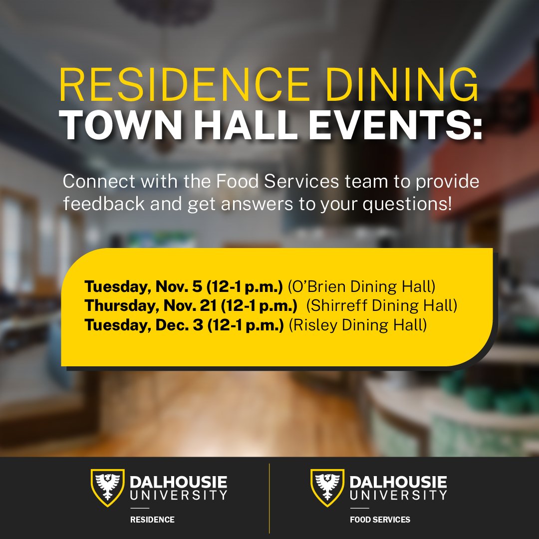 Thanks to everyone who attended today's Town Hall at O'Brien Dining Hall! The next event will take place from 12-1 p.m., Thursday, November 21 at Shirreff. See you there!