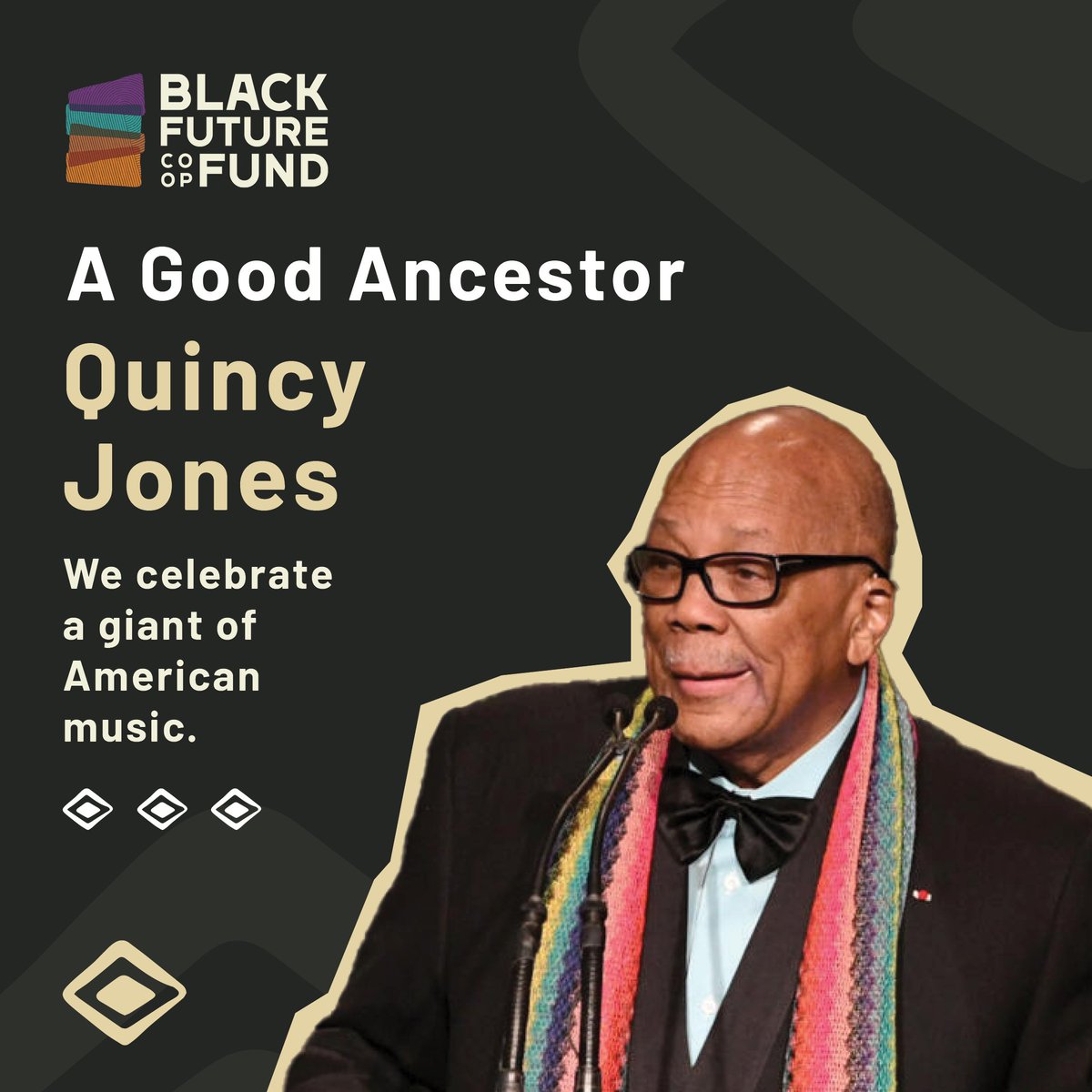 "Though the song has ended, the melody lingers on."

Today, we honor the legendary Quincy Jones, who has joined the ancestors at age 91. His 70 year career earned him 28 Grammys &amp; shaped American music. From Sinatra to Jackson, his influence endures. Rest in power, Quincy Jones.