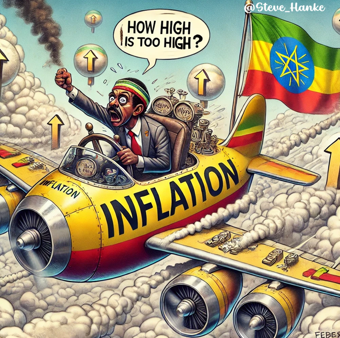 steve_hanke's tweet photo. #EthiopiaWatch🇪🇹: Ethiopia's inflation is CRUISING at 33%/yr, 2x higher than the official rate and the 10th highest in the WORLD.

PM Abiy Ahmed's Ethiopia = ECONOMIC DISASTER CLASS. https://t.co/S60C8nWdQa