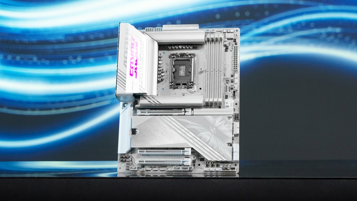 AORUS_ME's tweet photo. اللوحة Z890 AORUS ELITE X ICE لوحة مثالية باللون الأبيض متوفرة الآن بالكويت لدى @quadrastores
🤍 

🟠D5 Bionic Corsa: up to 9500MT/s
🟠DIY friendly: New EZ Debug Zone
🟠Wi-Fi 7 with EZ-Plug antenna
🟠PCIe and M.2 EZ-Latch PLUS

#AORUS #Intel #Z890 #Infiniteperformance #AI https://t.co/OjPyY3TGhP
