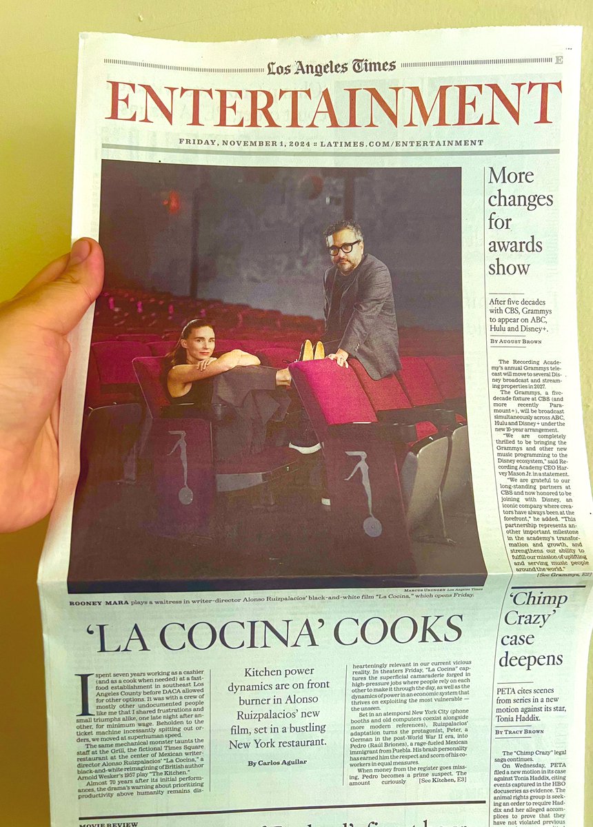 In irrelevant news. My story on the outstanding Mexican film LA COCINA, about undocumented kitchen workers in NYC, was in print at <a href="/latimes/">Los Angeles Times</a> on Friday. It was hard to find a copy since it was the day after the Dodgers won! But I got one. Always a treat to see one’s work in print.