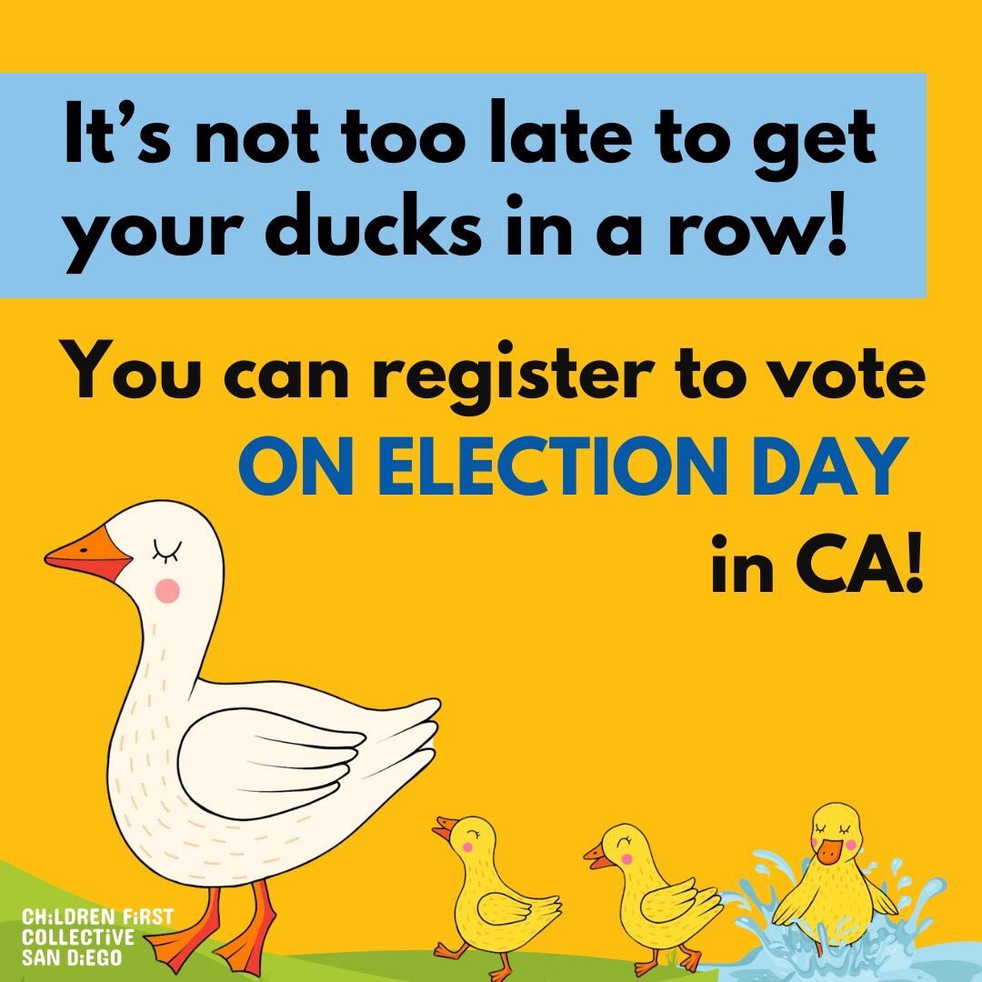 🎉Happy #ElectionDay!
CARE IS ON THE BALLOT and it takes everyone to say #WeChooseCare!

⁉️Not registered to vote? Guess what? IT’S NOT TOO LATE!

🌴In #CA, you can register to vote on Election Day! 

📣Use your power!
💜 Say #WeChooseCare &amp;
#Vote!🗳️

registertovote.ca.gov