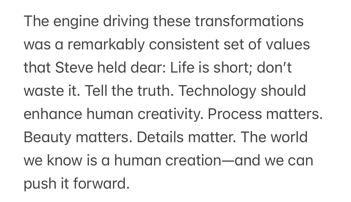 Steve Jobs’s values:
