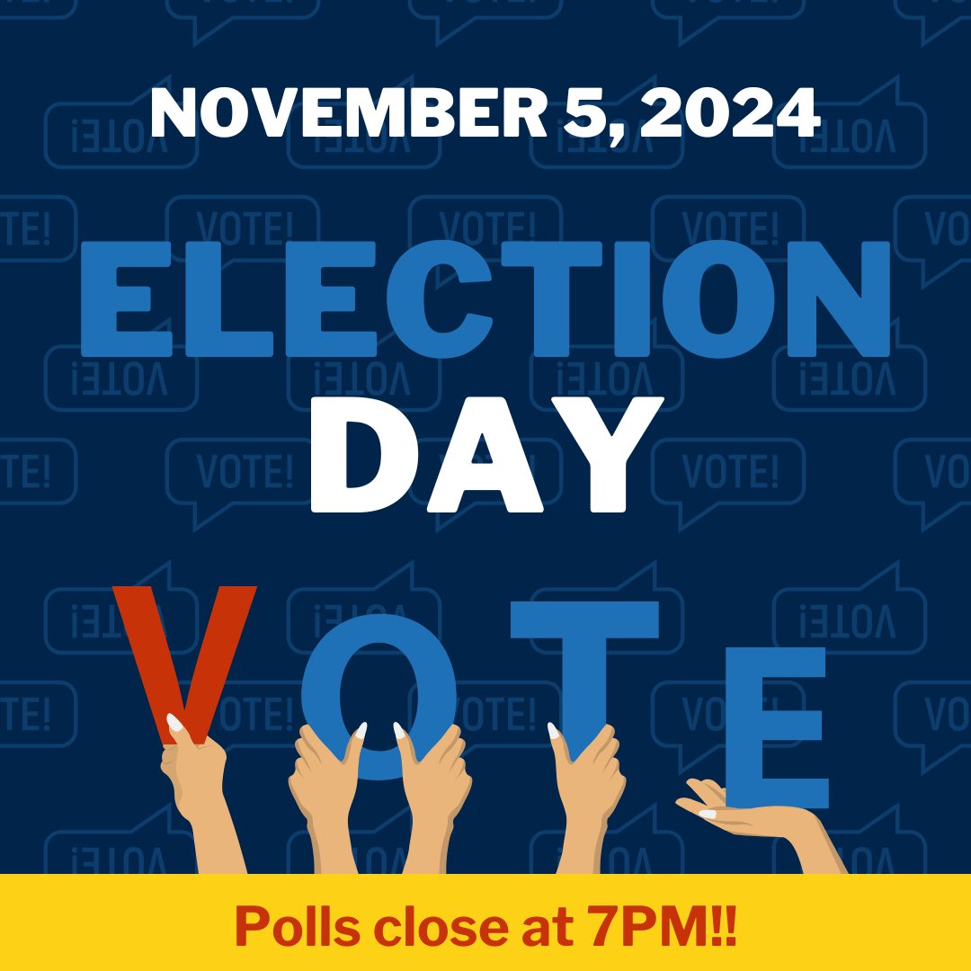 🗳️ Polls are open until 7 PM, and as long as you’re in line by 7 PM, you can vote! Find your polling location at ocfelections.gov and get out to vote!🌟