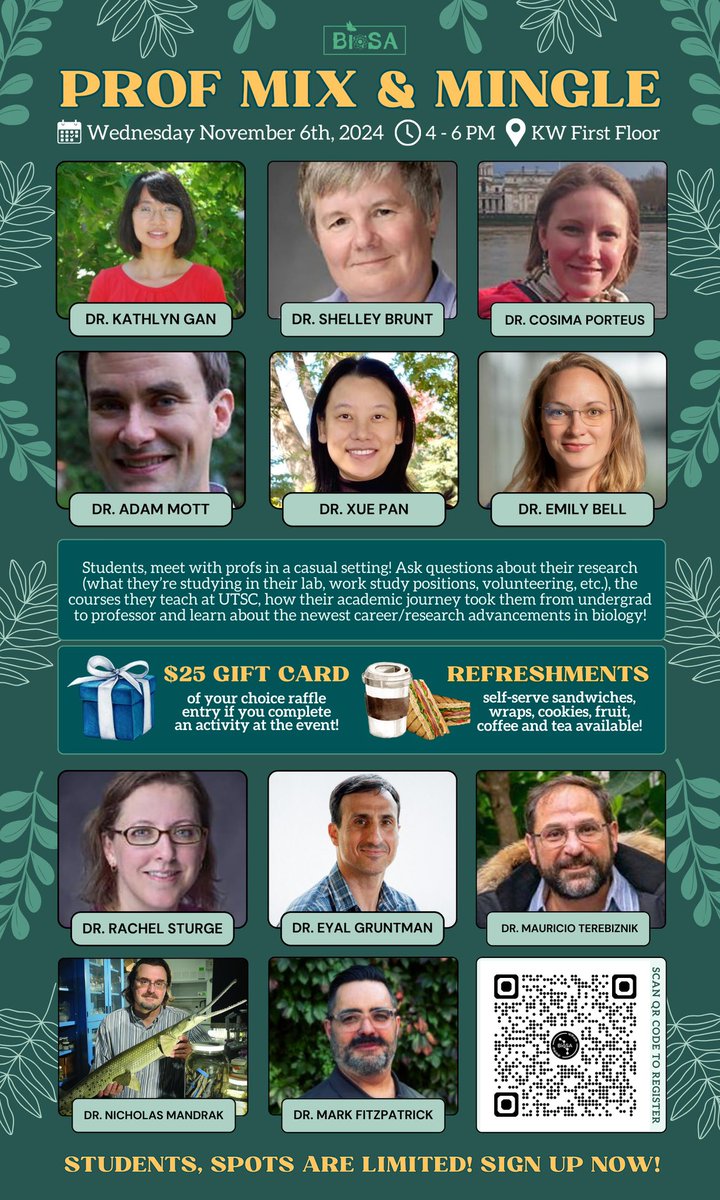 Come chat with some of our @UTSCBiology professors at the Mix &amp; Mingle hosted by <a href="/thebiosa/">BioSA UTSC</a>. Wednesday, November 6 from 4-6 pm.