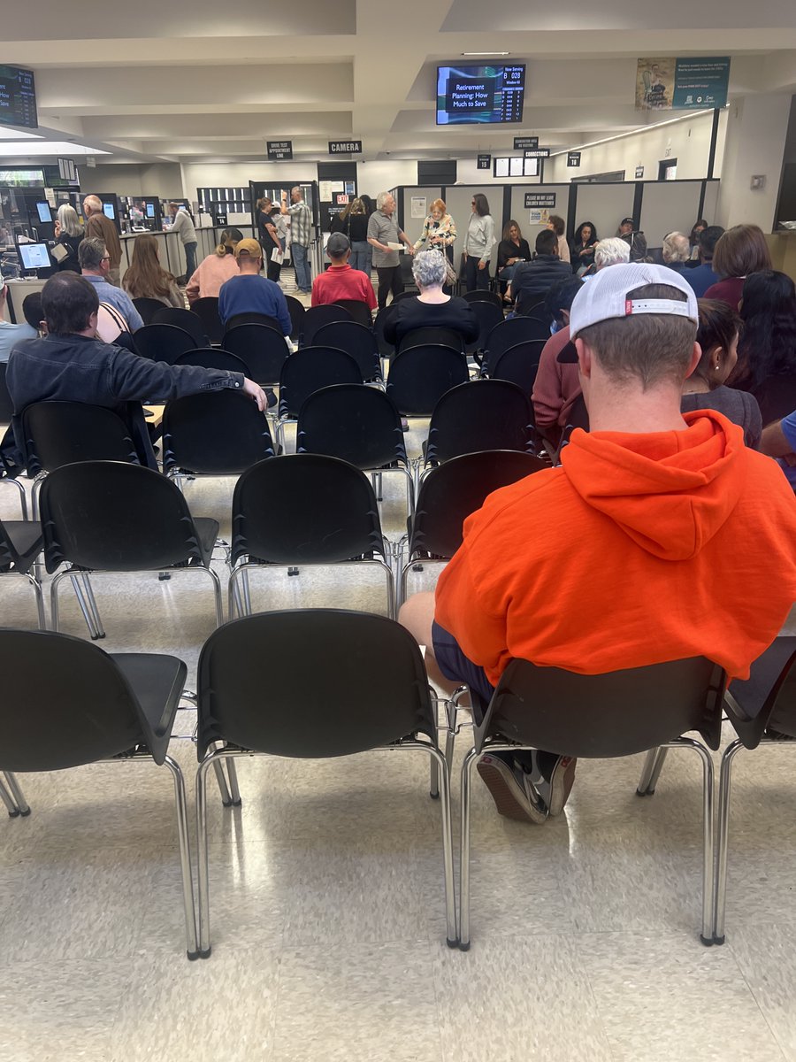 Stuck in line at the California DMV

<a href="/elonmusk/">Elon Musk</a>  please send D.O.G.E.