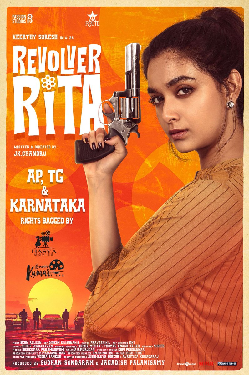 The powerhouse <a href="/KeerthyOfficial/">Keerthy Suresh</a> is back with #RevolverRita – a high-octane, action-packed thriller! AP, Telangana &amp; Karnataka rights grabbed by <a href="/HasyaMovies/">Hasya Movies</a> &amp; <a href="/films_kumar/">Bangalore Kumar films</a> ❤️‍🔥

Expect intense drama and explosive moments on screen! 💥

<a href="/Sudhans2017/">Sudhan Sundaram</a> | <a href="/realradikaa/">Radikaa Sarathkumar</a> | <a href="/PassionStudios_/">Passion Studios</a>