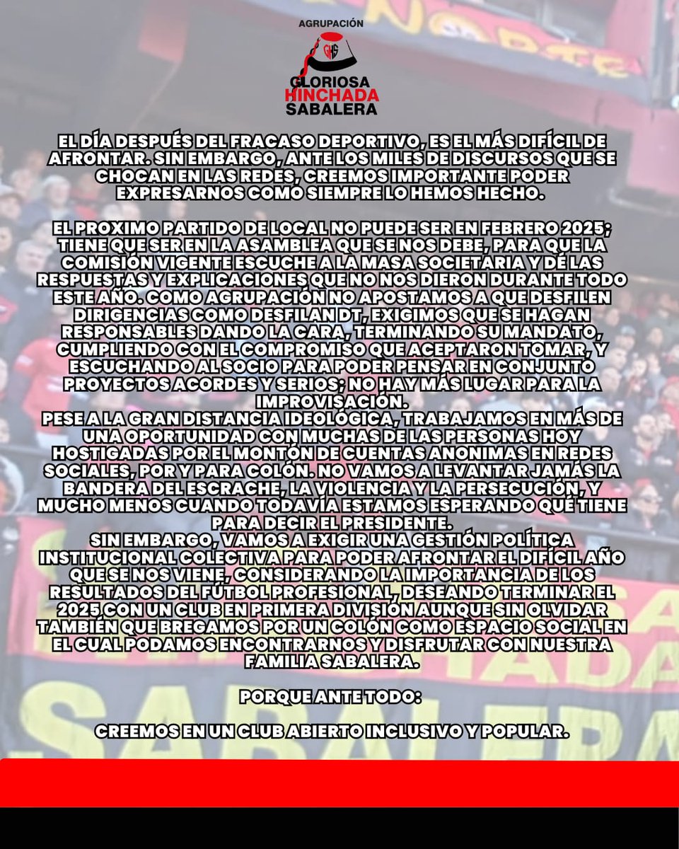 ghsabalera's tweet photo. Comunicado Oficial de la Agrupación.

#Colón https://t.co/lK6kjqLeng