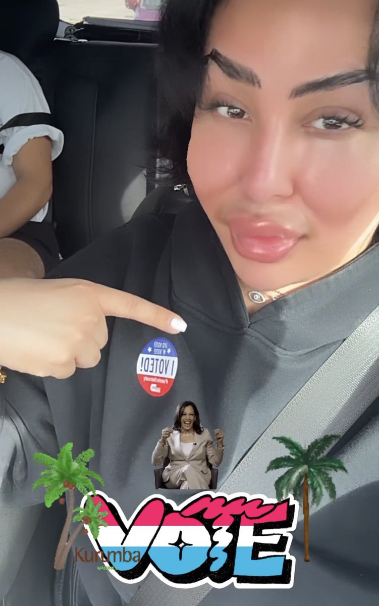 Morphine Love Dion looks patriotic while voting today 💙💙💙