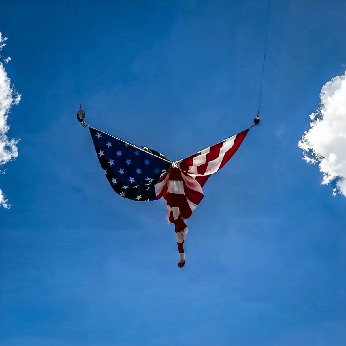 Trump2_24's tweet photo. This is the flag when Trump got shot. It forms an angel. God has given so many signs, and protected Trump so many times. I pray that he allows Trump to finish the job and become president this year. God willing.
Amen https://t.co/KSq2042pfO