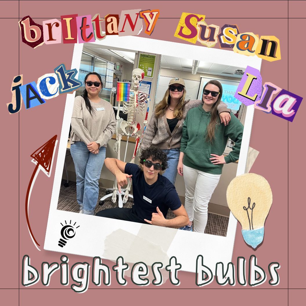 Clovis_TC's tweet image. This month, we have 4 Brightest Bulbs! How exciting! We are so grateful to have Susan, Jack, Lia and Brittany at the TC! Thanks so much for your hard work!

#brightestbulb #clovistutorialcenter