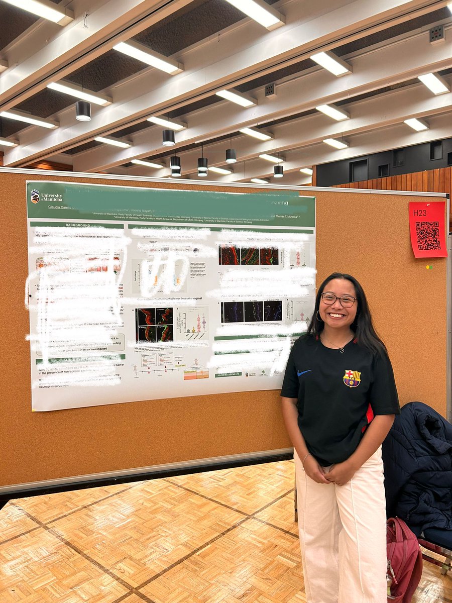 Presenting my poster at the Undergraduate Research Showcase 2024 was so much fun! It was so special to win a poster award alongside my lab buddy🩶
Thank you to everyone who stopped by:) 

Loved presenting wearing my Barcelona jersey, but kinda sad nobody asked me about it.