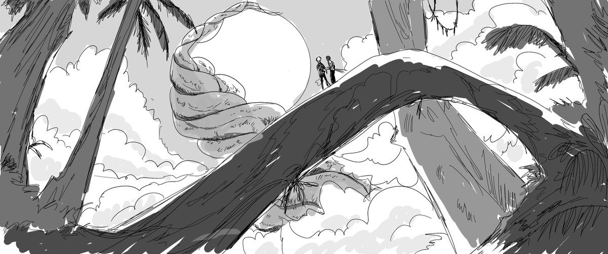 Hello, I opened an account on bluesky, you can find me as ‘kililu’. I’ll be using both sites and posting the same probably, but just in case 😃 

I’m also posting a quick sketch that will be my header on both sites 😊 

Skypiea ☁️ #zosan