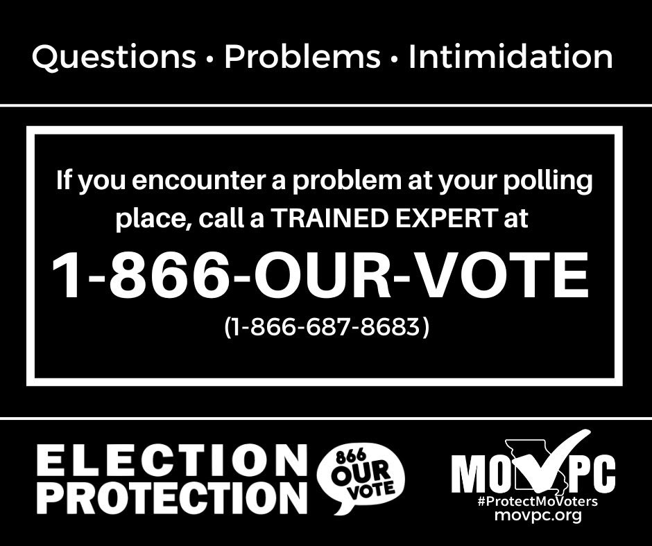 If you are not allowed to vote or need assistance, call or text the nonpartisan Election Protection Hotline at 866-OUR-VOTE (866-687-8683).