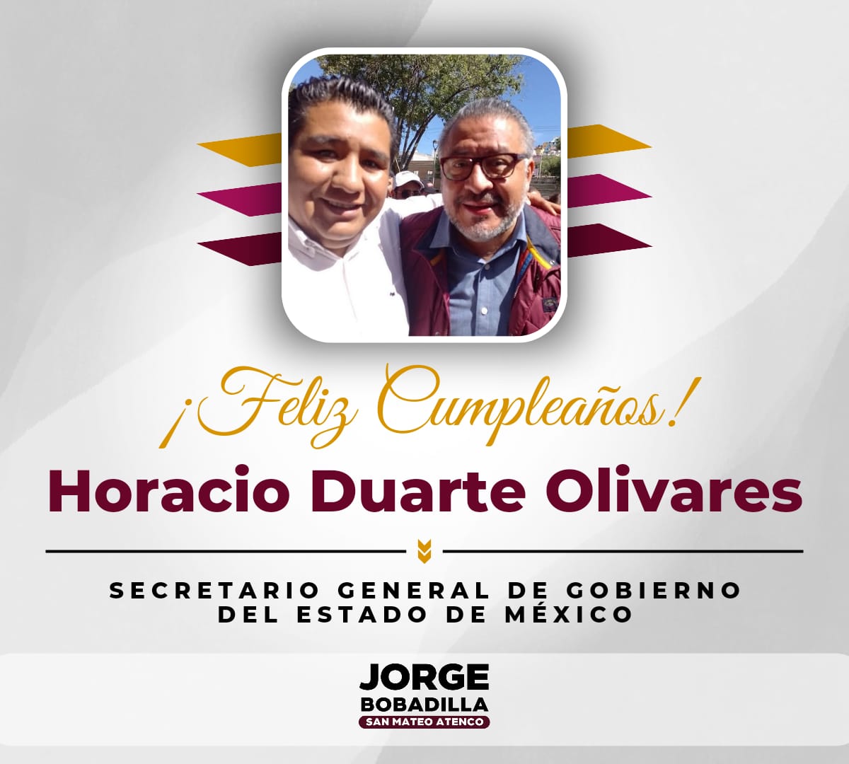 bobadillajorge's tweet photo. Estimado Mtro. @horacioduarteo reciba una afectuosa felicitación con motivo de su Cumpleaños. Deseándole el mayor de los éxitos y parabienes.
Desde #SanMateoAtenco, municipio con #OrgulloZapatero 👞👠👟 le Deseamos un muy Feliz Cumpleaños!!! https://t.co/vC66kzIGNf