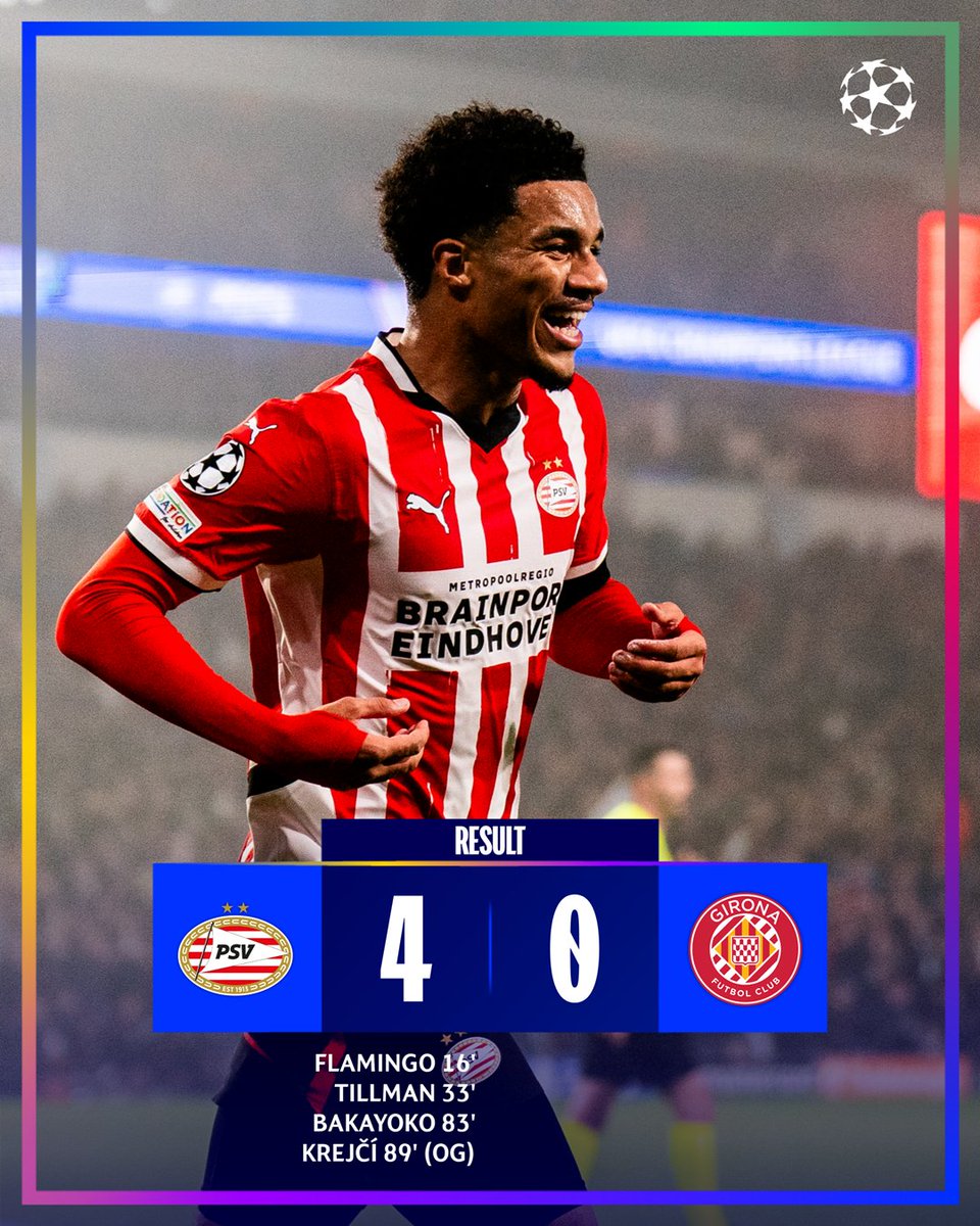 ChampionsLeague's tweet photo. W for PSV 👊

#UCL https://t.co/YPFvuxhX82