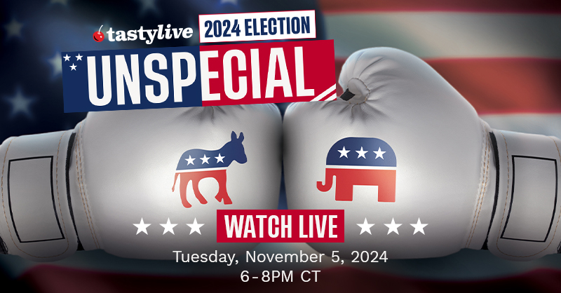 Be sure to tune in and call-in, 855-238-2789, tonight between 6 &amp; 8pm CT for the tastylive 2024 Election Unspecial! We'll have market talk, call-in games, and special guests! Don't miss it!

See the official rules: bit.ly/4feXf8k