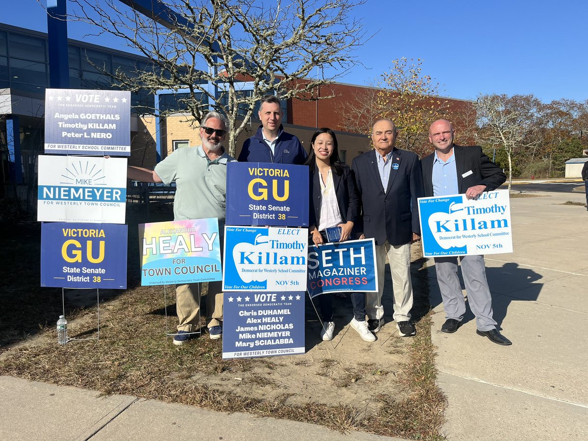 Seth Magaziner (@sethmagaziner) on Twitter photo It’s a beautiful day out here in Westerly, the perfect weather for a nice walk to your local polling place.
Great to stop by Westerly Middle School with Rep. Azzinaro and <a href="/Victoria4RI/">RI State Senator Victoria Gu, District 38</a> and see so many people out voting today. It’s a beautiful day out here in Westerly, the perfect weather for a nice walk to your local polling place.
Great to stop by Westerly Middle School with Rep. Azzinaro and <a href="/Victoria4RI/">RI State Senator Victoria Gu, District 38</a> and see so many people out voting today.
