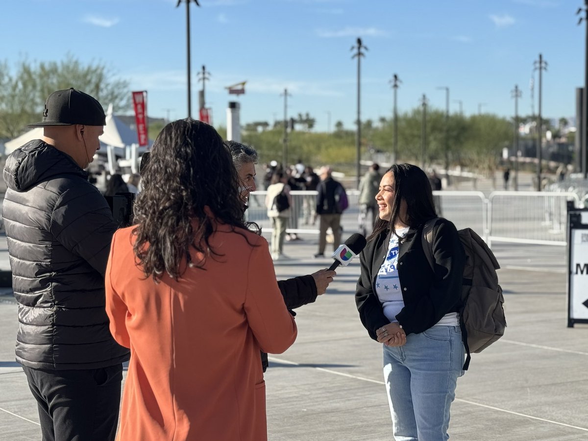 Our amazing Deputy Director, Blanca, voted this morning on #ElectionDay at Allegiant Stadium! 🏟️ 

She cast her vote for Harris, supporting reproductive rights, immigration rights, quality education, and a better future for all. 🌟🗳️

#ElectionDayNV