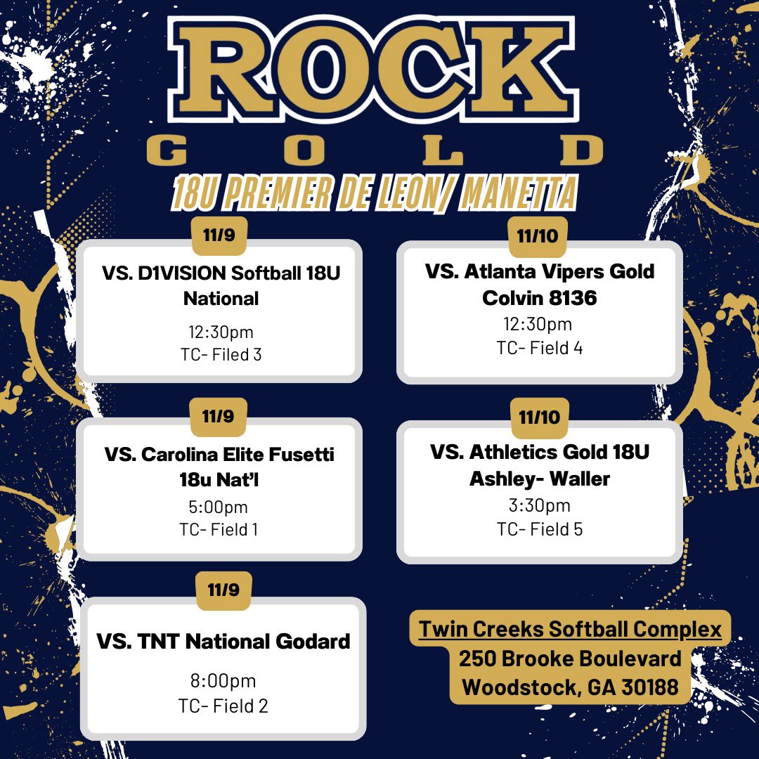 Addison Michel 2025 (@addisonmichel11) on Twitter photo This weekend we are playing in the Atlanta Legacy Showcase! <a href="/RockGold_deLeon/">Rock Gold Premier- de Leon / Manetta</a> <a href="/Coach_Luis1721/">Coach Luis de Leon</a> This weekend we are playing in the Atlanta Legacy Showcase! <a href="/RockGold_deLeon/">Rock Gold Premier- de Leon / Manetta</a> <a href="/Coach_Luis1721/">Coach Luis de Leon</a>