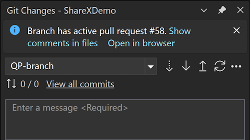 madskristensen's tweet photo. Now, you can review pull requests in Visual Studio by adding new comments to the pull request files on the checked-out branch.

Coming soon...