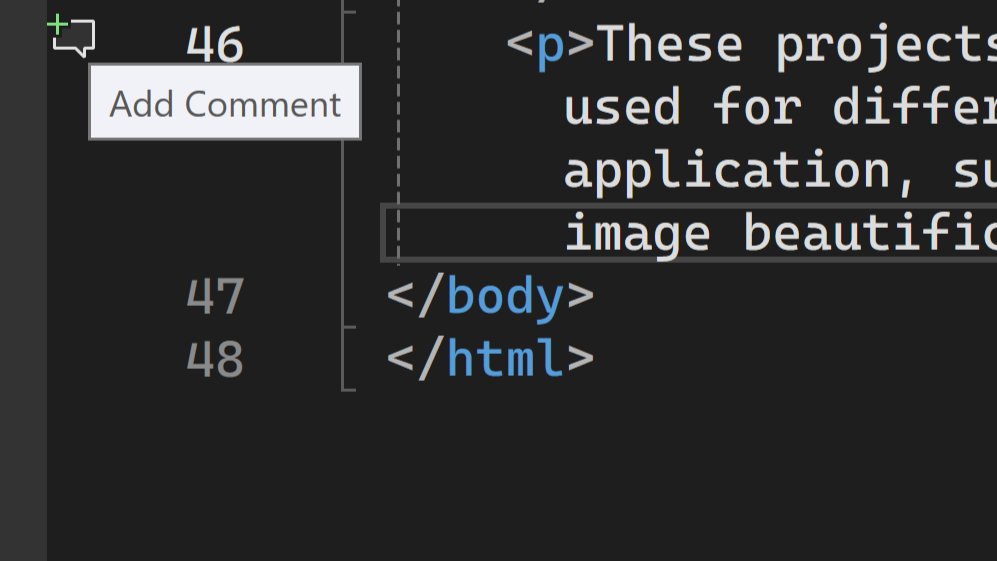 madskristensen's tweet photo. Now, you can review pull requests in Visual Studio by adding new comments to the pull request files on the checked-out branch.

Coming soon...