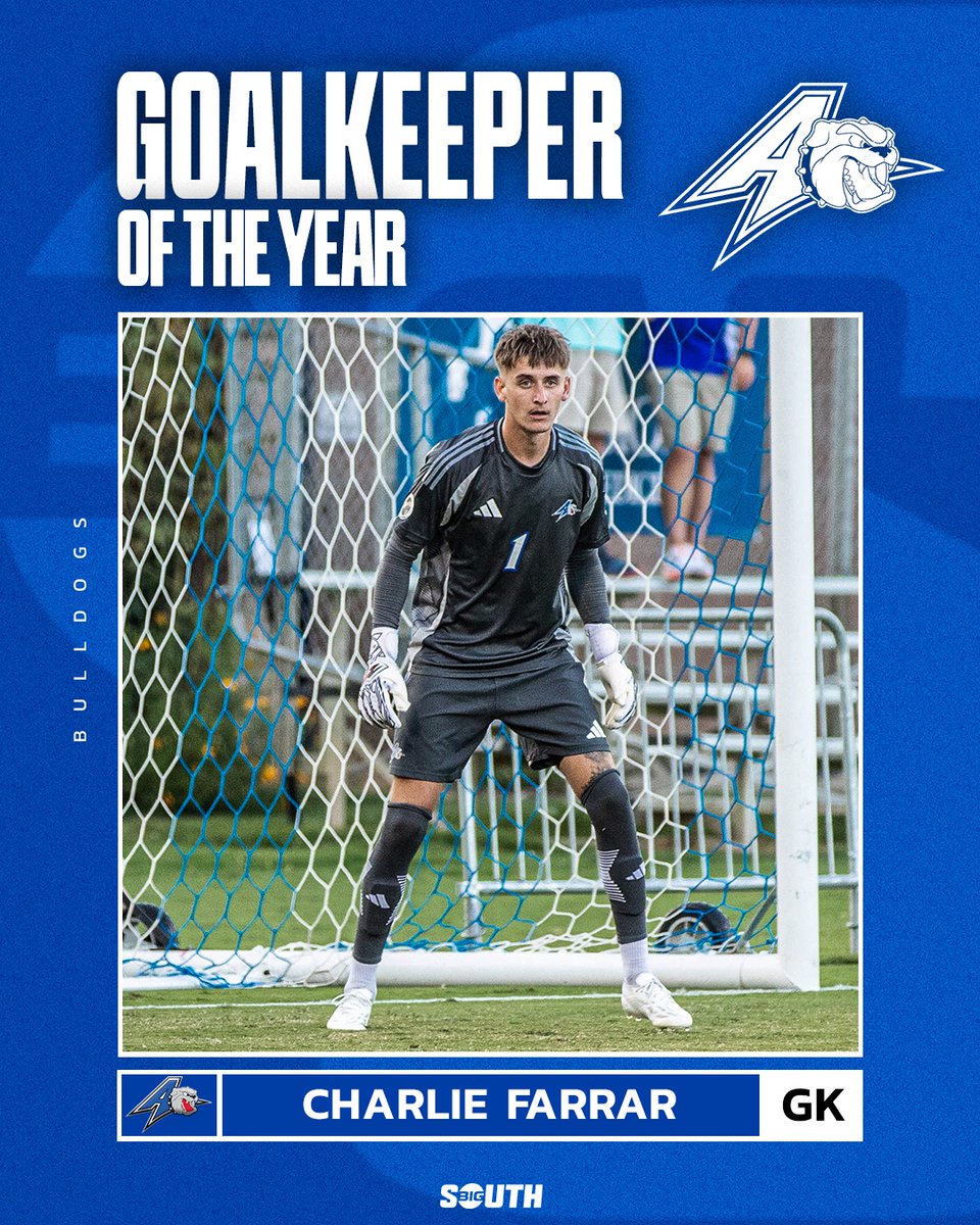 2024 #BigSouthMSOC Goalkeeper of the Year 🏅

Charlie Farrar of <a href="/UNCAvlMSoccer/">Asheville Men's Soccer</a> repeats as Big South Goalkeeper of the Year!