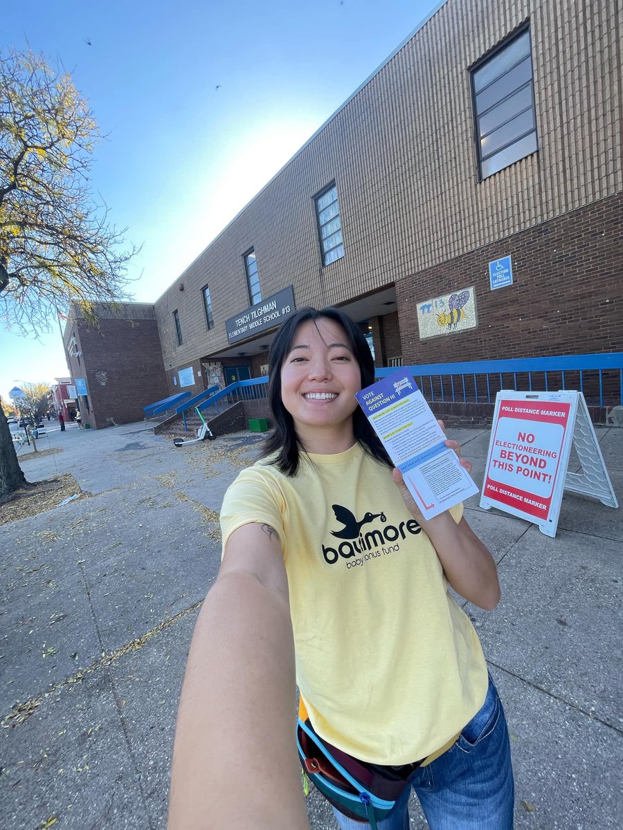 Baby Bonus volunteers are at the polls today encouraging voters to Vote No on Question H.

Baltimore City deserves full representation.