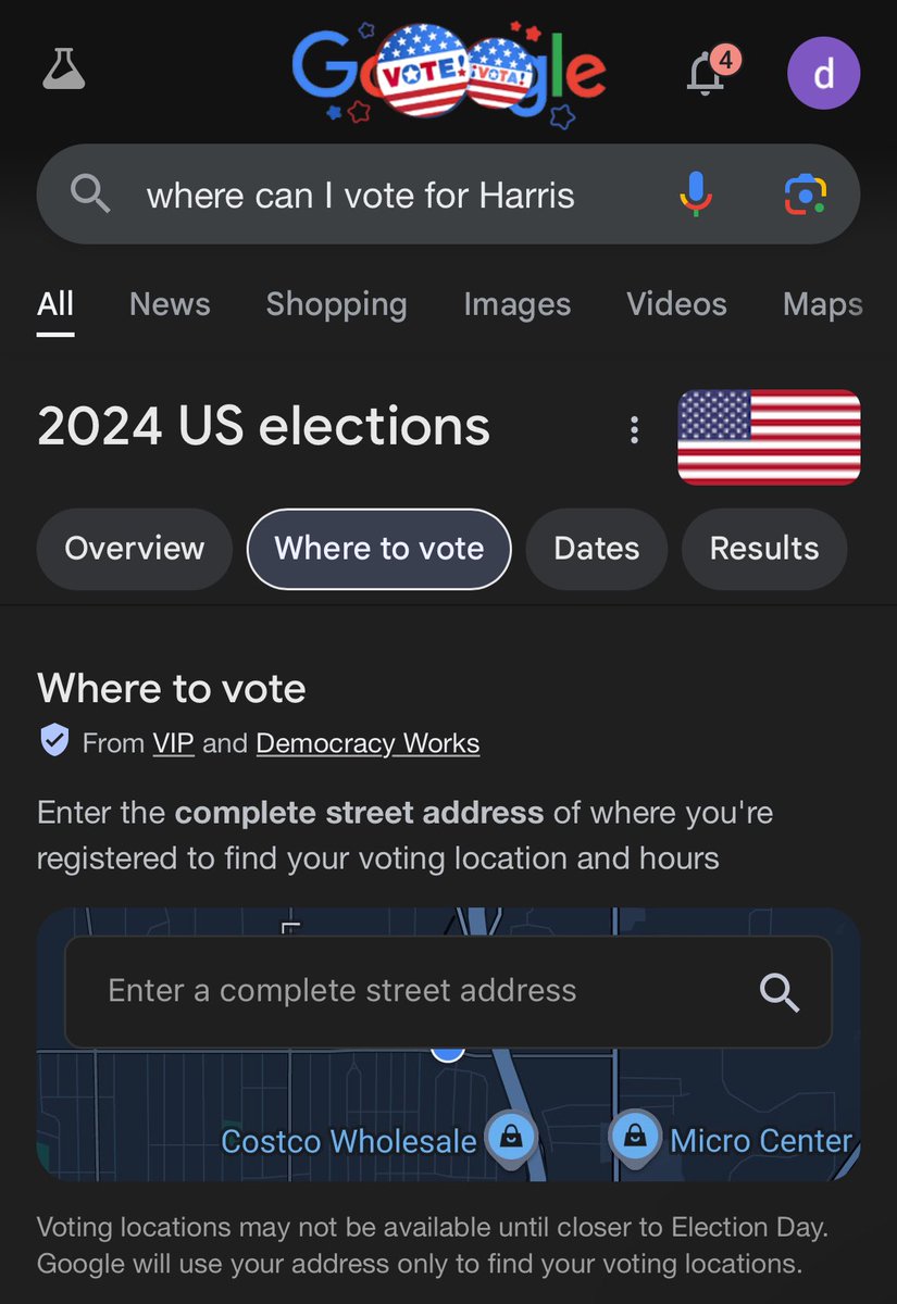 3orovik's tweet photo. GOOGLE IS CENSORING TRUMP

I just googled: “where can I vote for Trump” and nothing pops up

When I google the same about Kamala, it shows me a box where I can input my address to find a polling location

This is election interference https://t.co/83WioTCcXr
