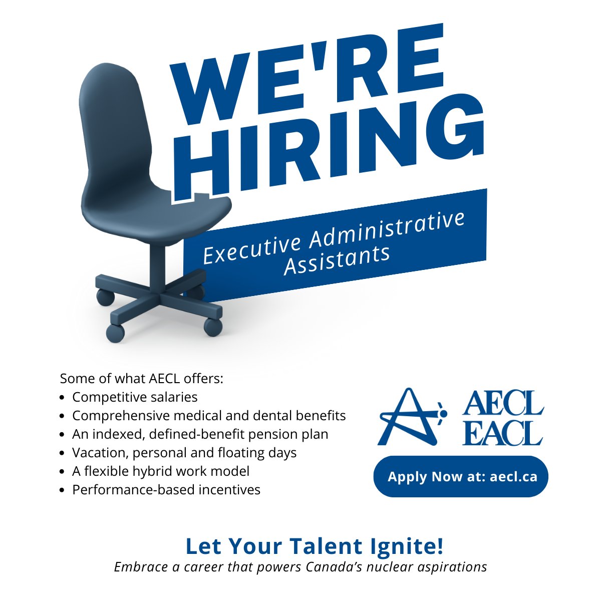 We're hiring! Learn more on our website:  bit.ly/3Ars5vw (Chalk River) bit.ly/4egow9o (Ottawa)