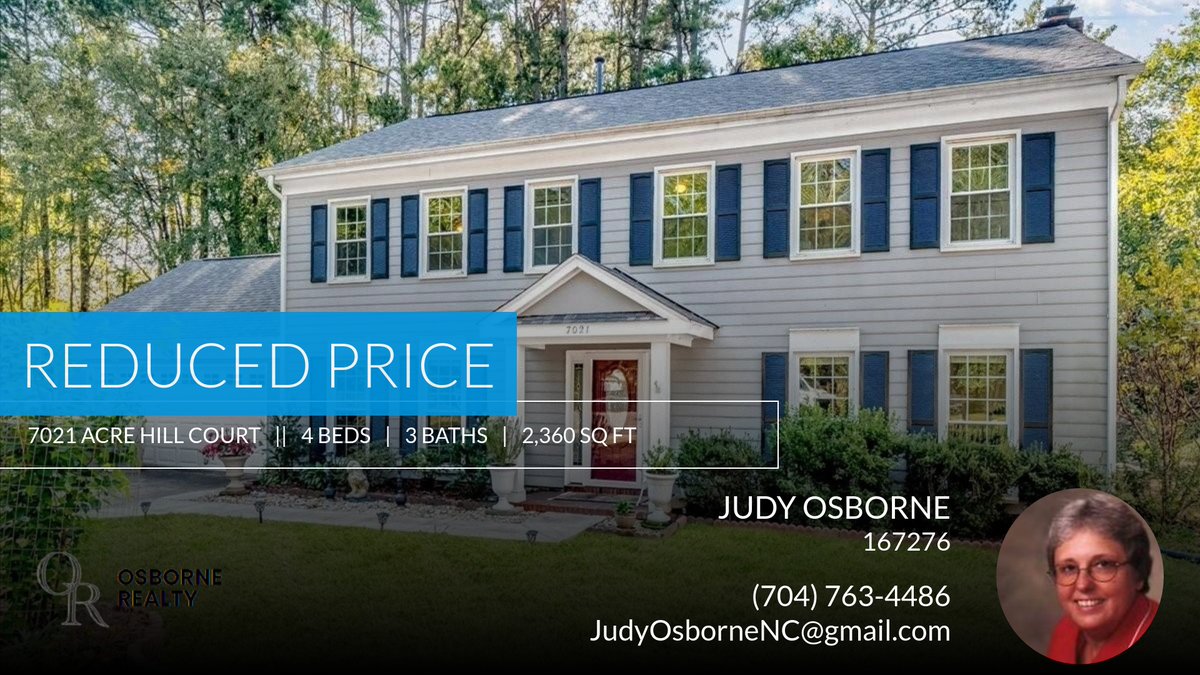 HelpUBuy's tweet image. 📍 Reduced Price 📍 This recently reduced home at 7021 Acre Hill Court in Charlotte won't last long, so, don't wait to set up a showing! Reach out here or at (704) 763-4486 for more information!

Judy Osborne
Osborne Realty 
704-... homeforsale.at/7021_ACRE_HILL…