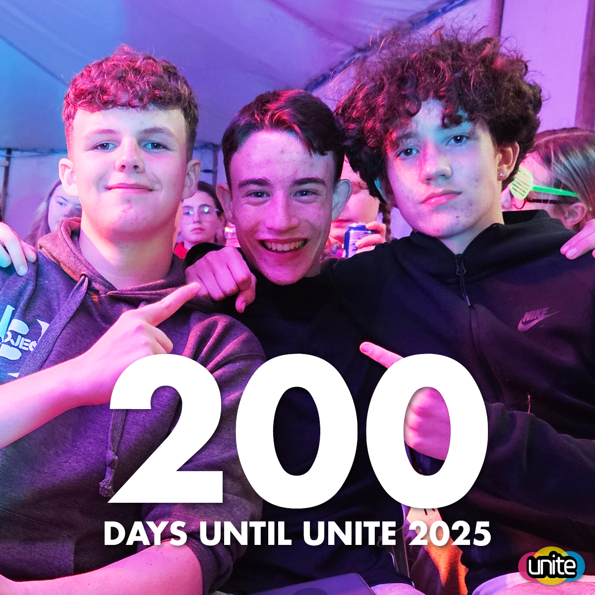 You read that right... in 200 days from now we will be together for Unite 2025! 🙌 If you're a leader head to unitebb.org.uk for more details about how to book your group to attend or, if you're aged 16+, how to get involved as a volunteer! #unitebb #boysbrigade